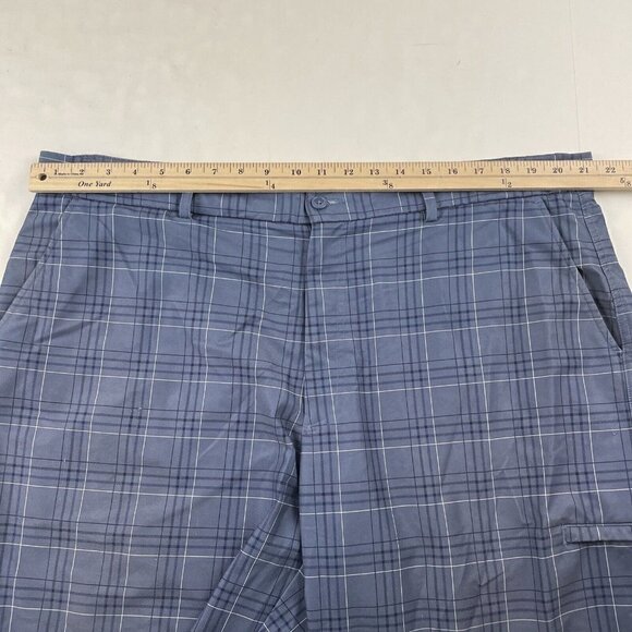 Pebble Beach Performance Golf Shorts Men’s 42 Blue Stretch Plaid Activewear - Picture 5 of 9